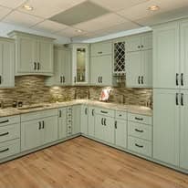 Real-wood kitchen cabinetry by Red Oak Trading Co.