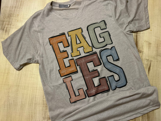 Eagles Color Block Letters