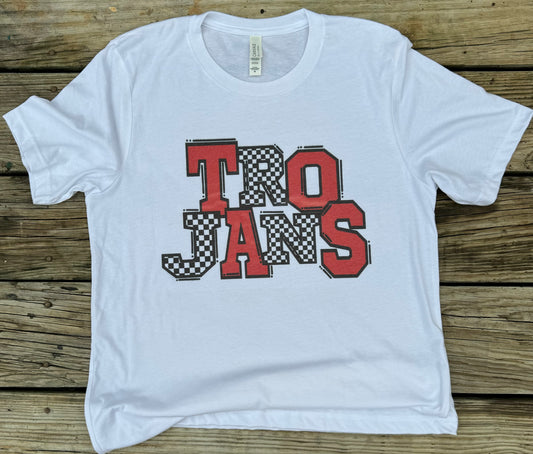 Trojans Checker Block Letters