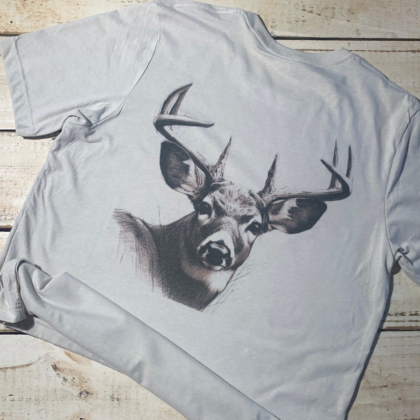 Red Oak Buck, Backyard to Backwoods Apparel, T-Shirt, Bella-Canvas Cement