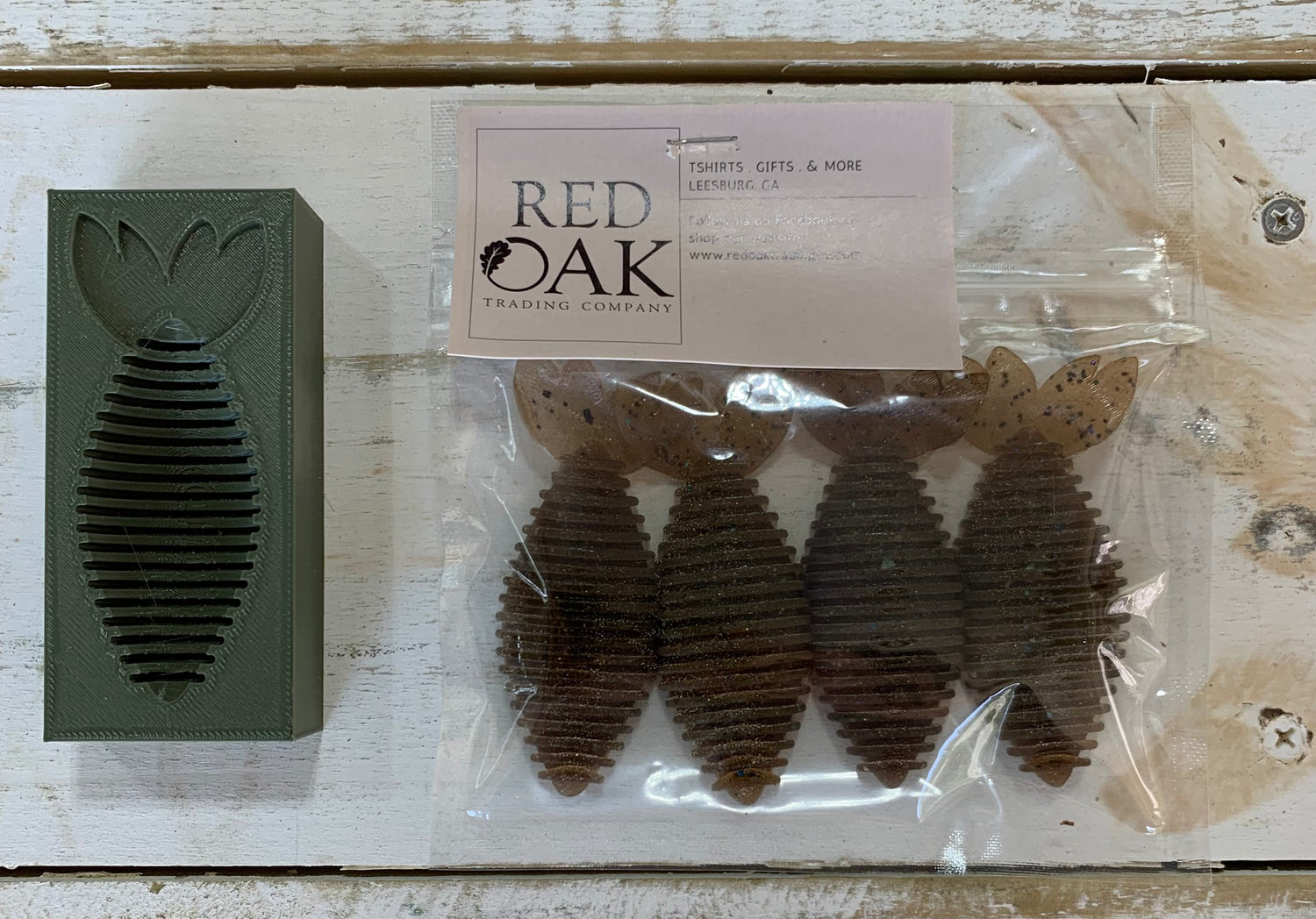 Open Top Lure Mold and a Package of Recycled Hand Poured Creature Bait –  Red Oak Trading Company, LLC